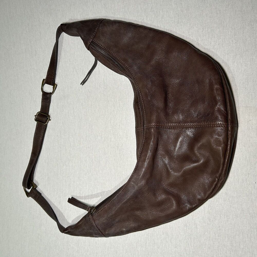 Free People Idle Hands Sling bag, slouchy crescent silhouette, dark brown